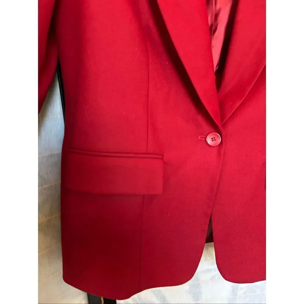 Pendleton Women’s Red Wool Blazer Jacket Size 6 100% Virgin Wool Made in USA